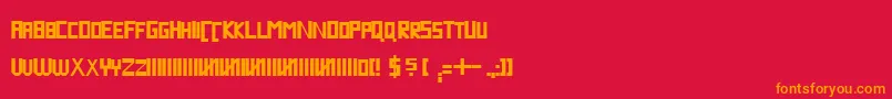 フォントBlockline – 赤い背景にオレンジの文字