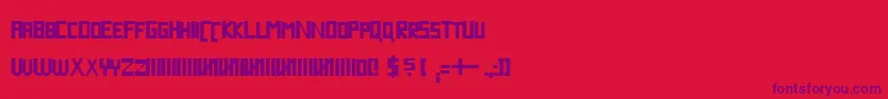フォントBlockline – 赤い背景に紫のフォント