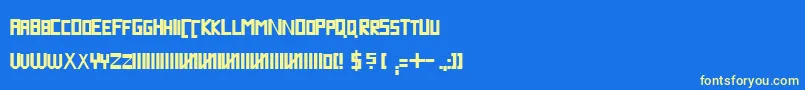 Fonte Blockline – fontes amarelas em um fundo azul