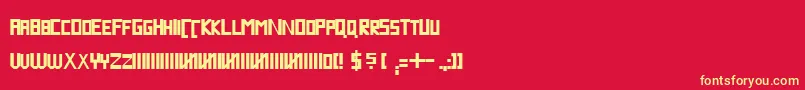 フォントBlockline – 黄色の文字、赤い背景