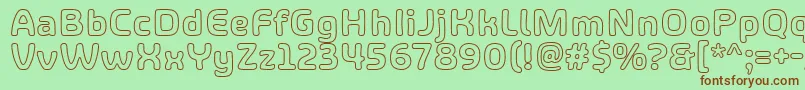 ShareHappinessAroundOutline Font – Brown Fonts on Green Background