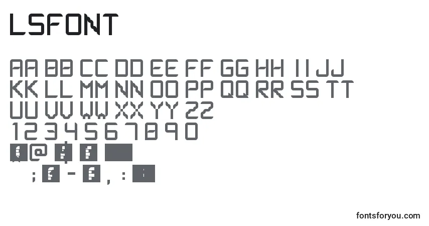 Czcionka Lsfont – alfabet, cyfry, specjalne znaki