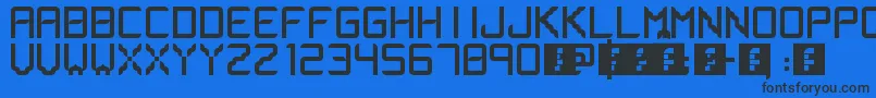 Lsfont Font – Black Fonts on Blue Background