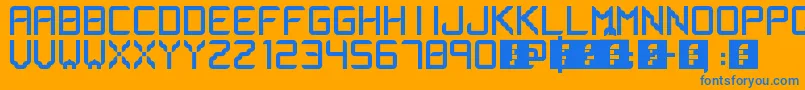 フォントLsfont – オレンジの背景に青い文字