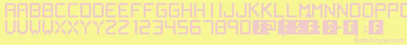 Lsfont Font – Pink Fonts on Yellow Background