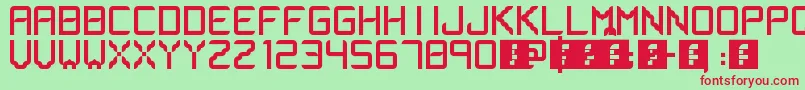 Lsfont Font – Red Fonts on Green Background