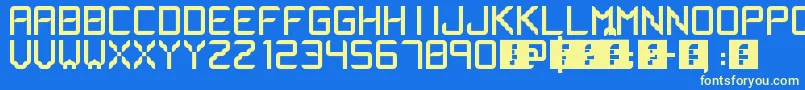 Lsfont Font – Yellow Fonts on Blue Background