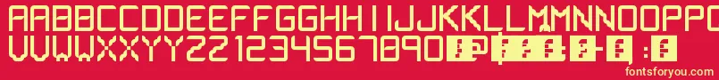 Lsfont Font – Yellow Fonts on Red Background