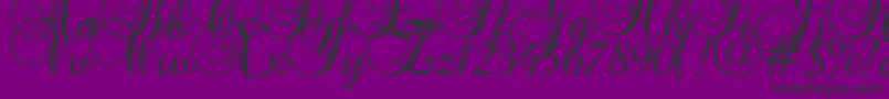 Baroque-Schriftart – Schwarze Schriften auf violettem Hintergrund