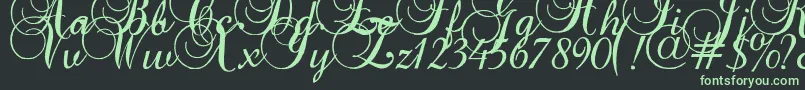 Baroque Font – Green Fonts on Black Background