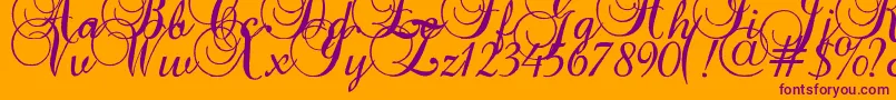 Baroque Font – Purple Fonts on Orange Background