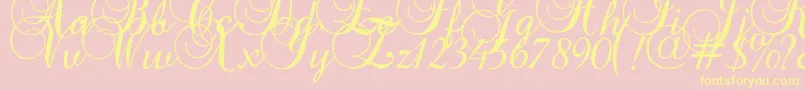 Baroque Font – Yellow Fonts on Pink Background