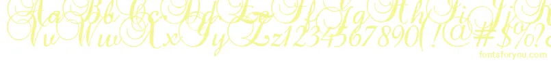 Baroque Font – Yellow Fonts on White Background