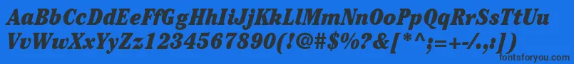 ItcCheltenhamLtUltraCondensedItalic Font – Black Fonts on Blue Background