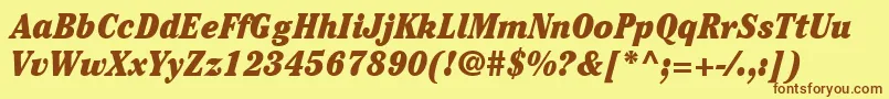 ItcCheltenhamLtUltraCondensedItalic Font – Brown Fonts on Yellow Background