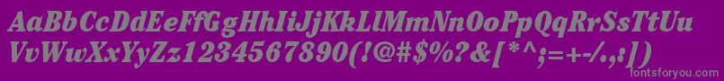 ItcCheltenhamLtUltraCondensedItalic Font – Gray Fonts on Purple Background