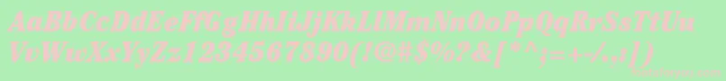 ItcCheltenhamLtUltraCondensedItalic Font – Pink Fonts on Green Background