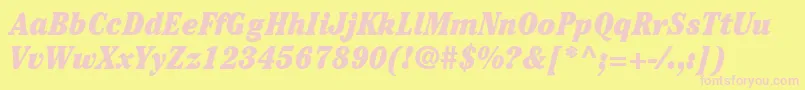 ItcCheltenhamLtUltraCondensedItalic Font – Pink Fonts on Yellow Background