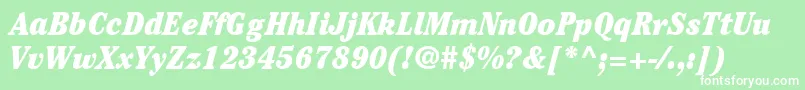 ItcCheltenhamLtUltraCondensedItalic Font – White Fonts on Green Background