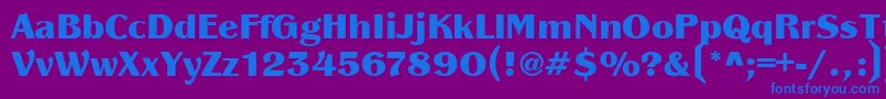 PanacheBlack Font – Blue Fonts on Purple Background