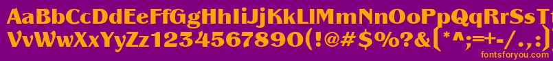 PanacheBlack Font – Orange Fonts on Purple Background