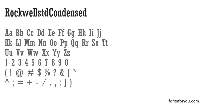 Шрифт RockwellstdCondensed – алфавит, цифры, специальные символы