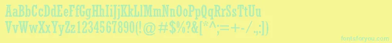 RockwellstdCondensed Font – Green Fonts on Yellow Background