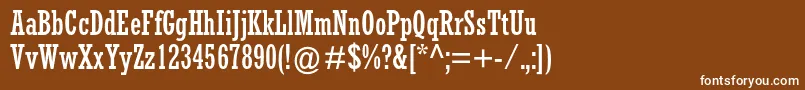 RockwellstdCondensed-Schriftart – Weiße Schriften auf braunem Hintergrund