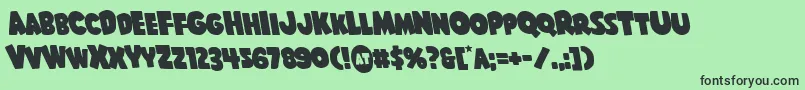 Shablagooleft Font – Black Fonts on Green Background