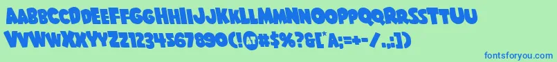 Weitere Informationen zur Shablagooleft-Schriftart Shablagooleft-Schriftart – Blaue Schriften auf grünem Hintergrund