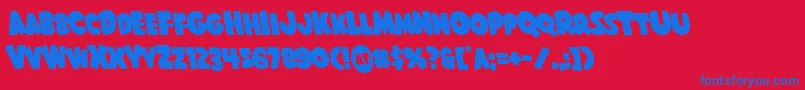 Shablagooleft Font – Blue Fonts on Red Background