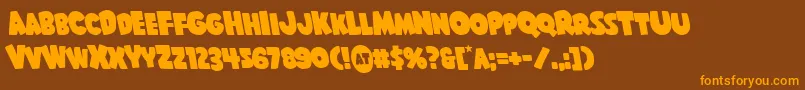 Shablagooleft Font – Orange Fonts on Brown Background