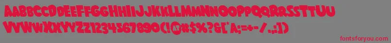 フォントShablagooleft – 赤い文字の灰色の背景