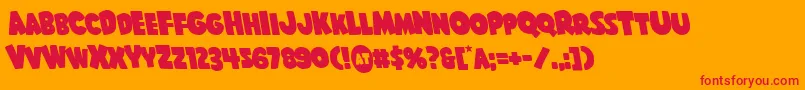 Shablagooleft Font – Red Fonts on Orange Background