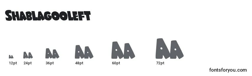Shablagooleft Font Sizes