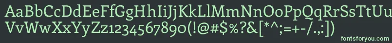 フォントEnriquetaRegular – 黒い背景に緑の文字