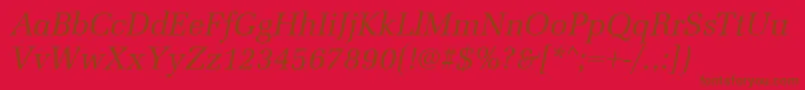 MarseilleItalic Font – Brown Fonts on Red Background