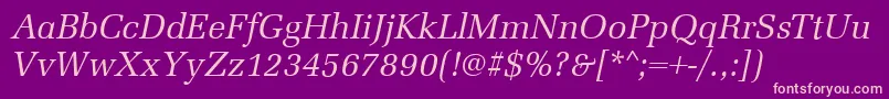 MarseilleItalic Font – Pink Fonts on Purple Background