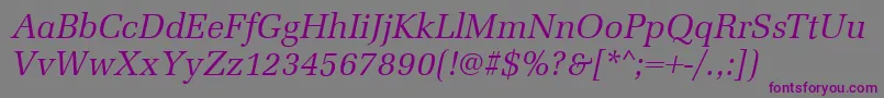 MarseilleItalic Font – Purple Fonts on Gray Background