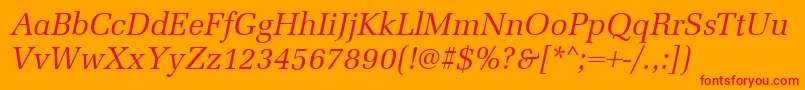 MarseilleItalic Font – Red Fonts on Orange Background
