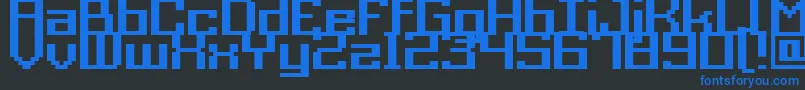GrixelAcme9RegularBold-fontti – siniset fontit mustalla taustalla