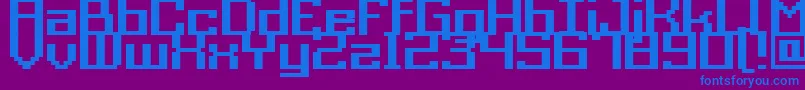 GrixelAcme9RegularBold-fontti – siniset fontit violetilla taustalla