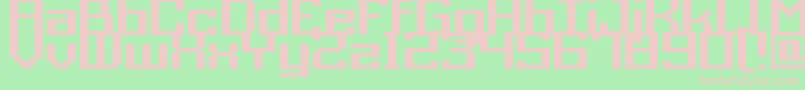 フォントGrixelAcme9RegularBold – 緑の背景にピンクのフォント