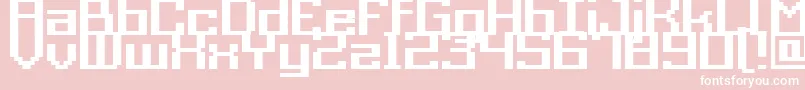 GrixelAcme9RegularBold-fontti – valkoiset fontit vaaleanpunaisella taustalla