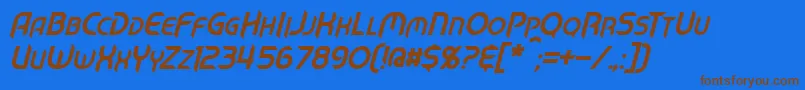 MechTechItalic Font – Brown Fonts on Blue Background