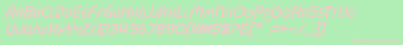 MechTechItalic Font – Pink Fonts on Green Background