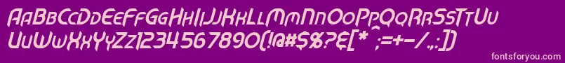 MechTechItalic Font – Pink Fonts on Purple Background