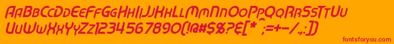 Шрифт MechTechItalic – красные шрифты на оранжевом фоне