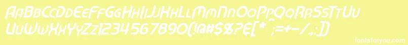 MechTechItalic Font – White Fonts on Yellow Background