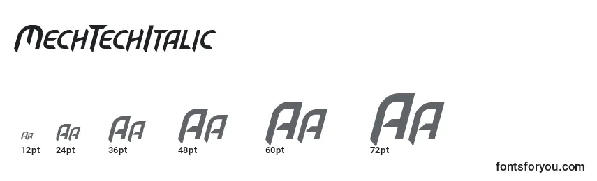 MechTechItalic Font Sizes